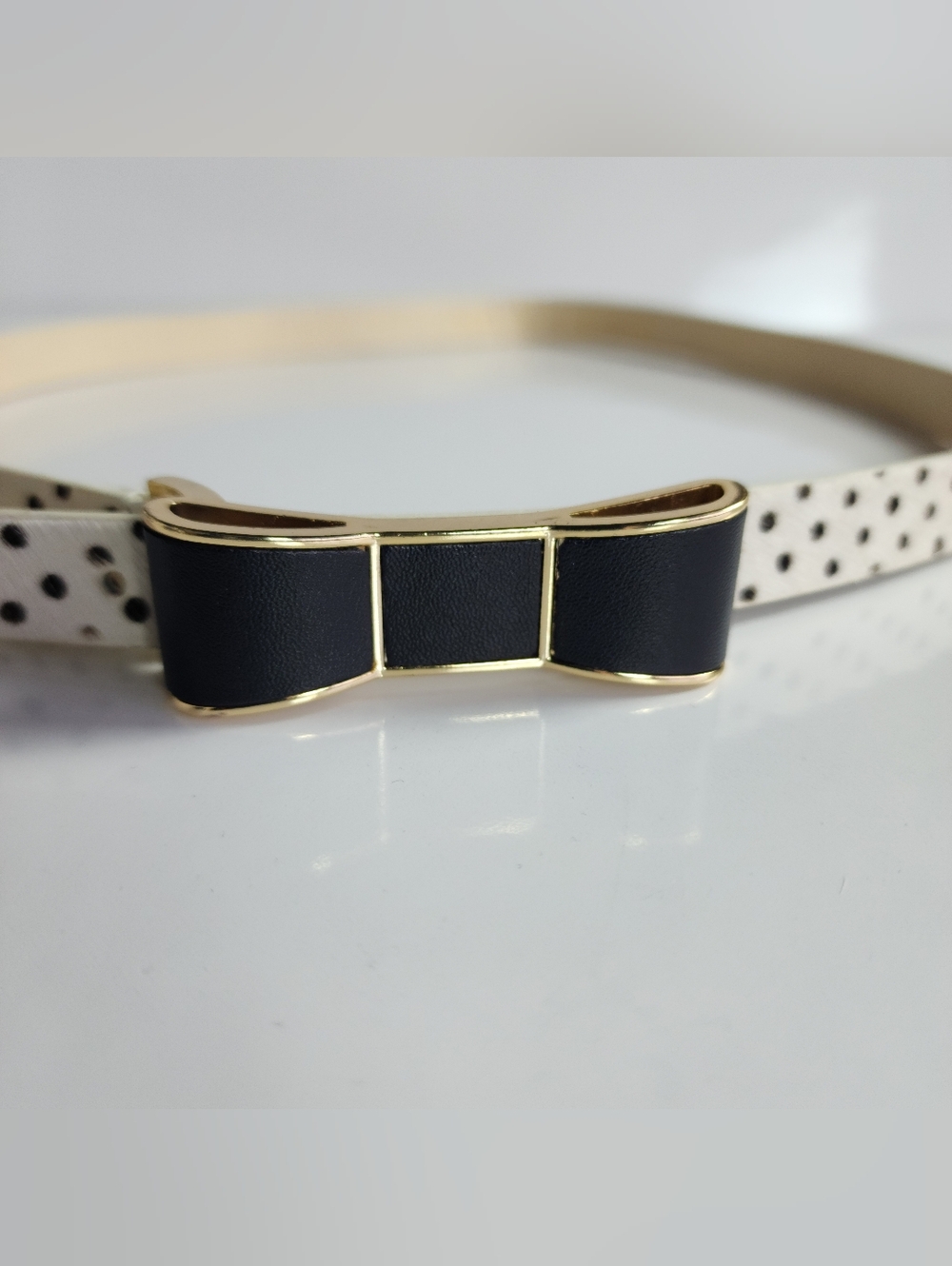 Kate Spade New York In The Loop Polka Dot Bow Belt Calf Hair